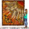 Butterfly On Sunflower 2 Quilt Blanket  Quilt